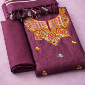 Kanta work with silk suit