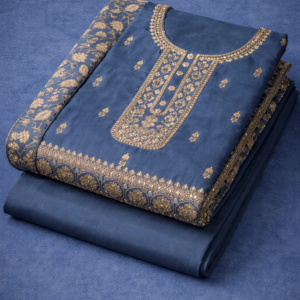 satin silk with machine work