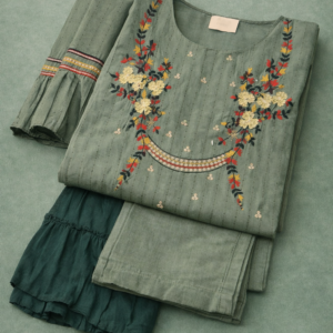 Rayon cotton with sharara