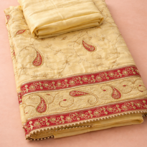 Crape suit with velvet dupatta