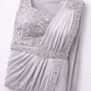 Lyckra saree with Calcutta work blouse