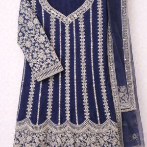 Anarkali handwork shirt with jafra