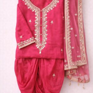 Handwork shirt with dhoti suit