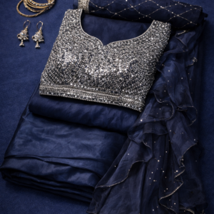 Designer blouse with Shimmer Skirt