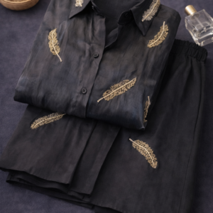 Silk with handwork leaf