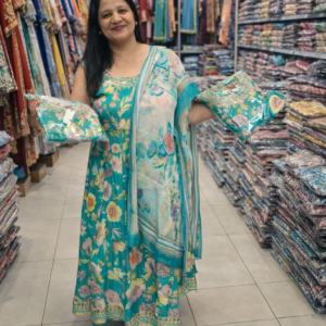 Rayon printed cotton suit