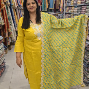 Yellow muslin suit