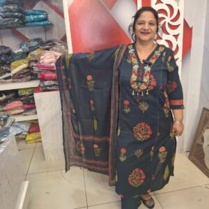 Pure Cotton With embroidery Pocket Suit