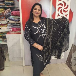 pure cotton bandhani Print Z Black suit