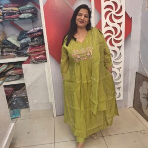 Parrot Colore Kantha Work Suit